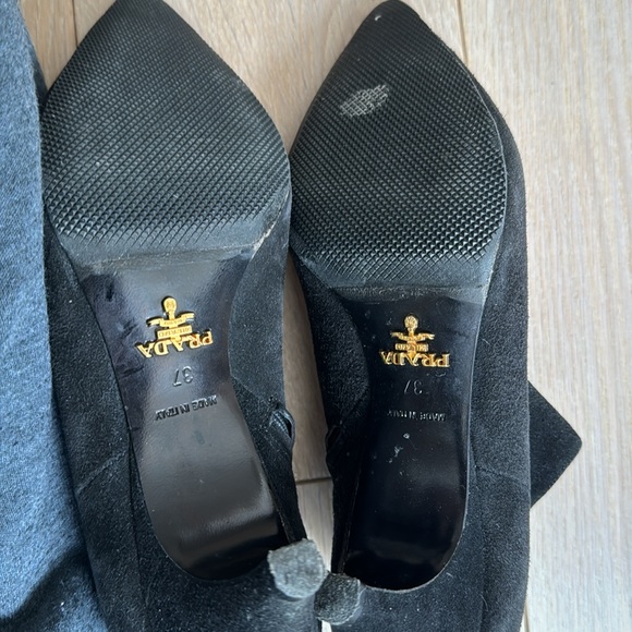 PRADA black angle bootie in black suede size 37 - Picture 3 of 4